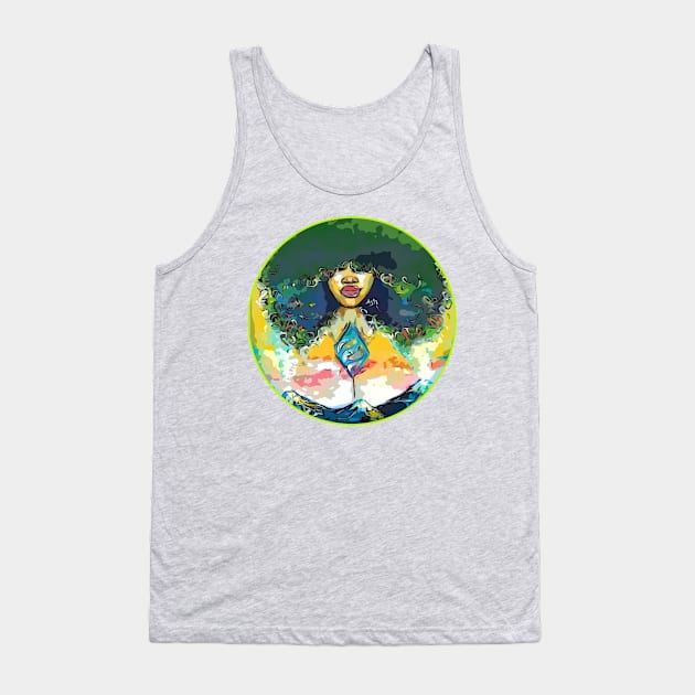 Women Of Nature Curly Afro Natural Hair Tank Top by EllenDaisyShop